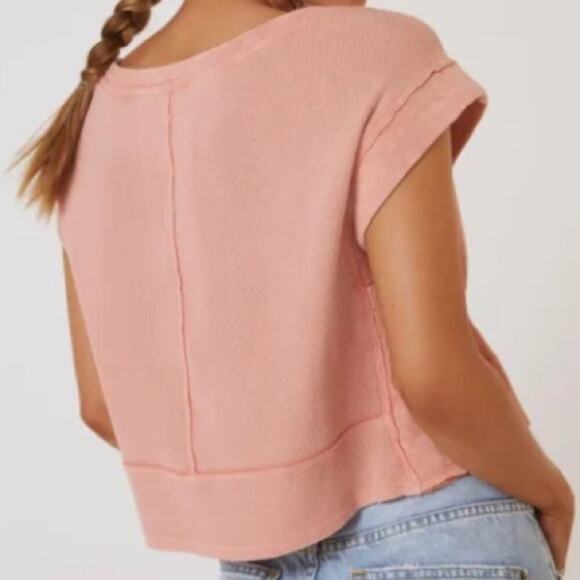 Pilcro Anthropologie Coral Cutout Sweatshirt size small - Picture 3 of 7